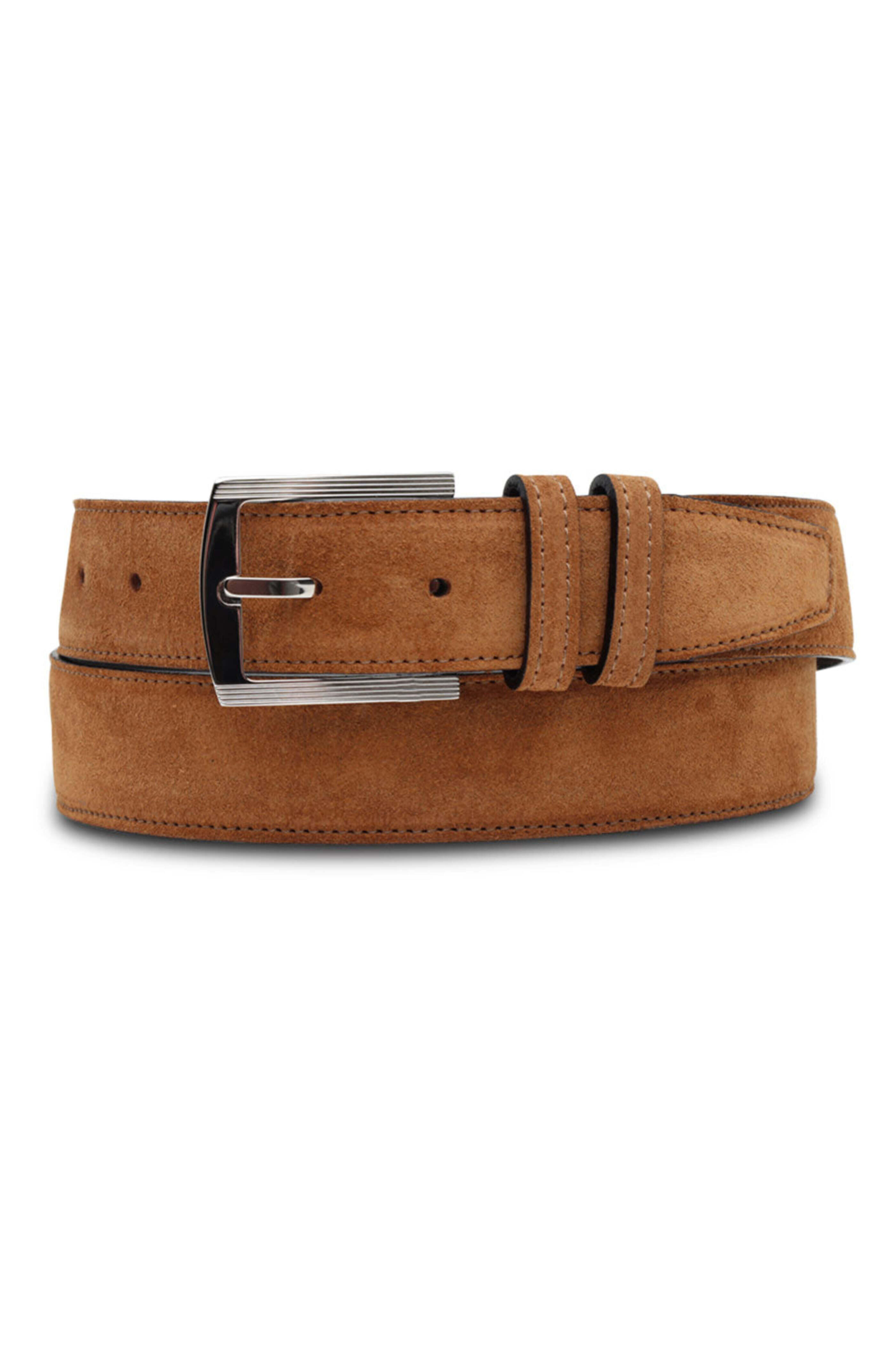 Kiton - Suede Belt in Cognac