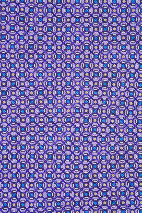 Eton Purple Micro Geometric Print Silk Necktie - view 2