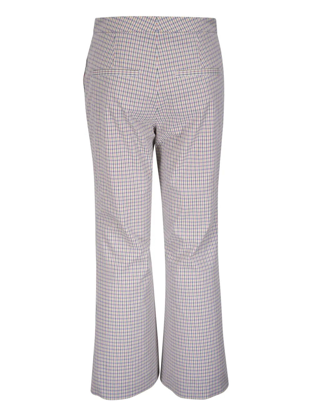 Vince - Stone & Tan Gardener's Check Crop Flare Pant