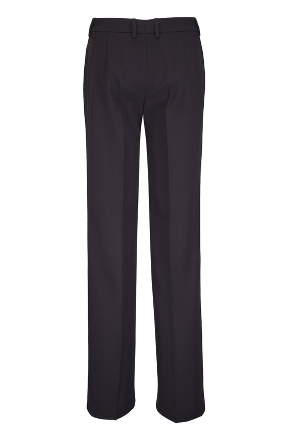 Akris Punto Mikka Espresso Wool Tricotine Straight-Leg Pant - view 2