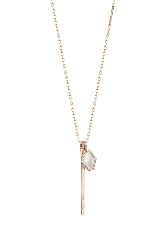 Walters Faith - Ottoline 18K Rose Gold & Diamond Bar Charm