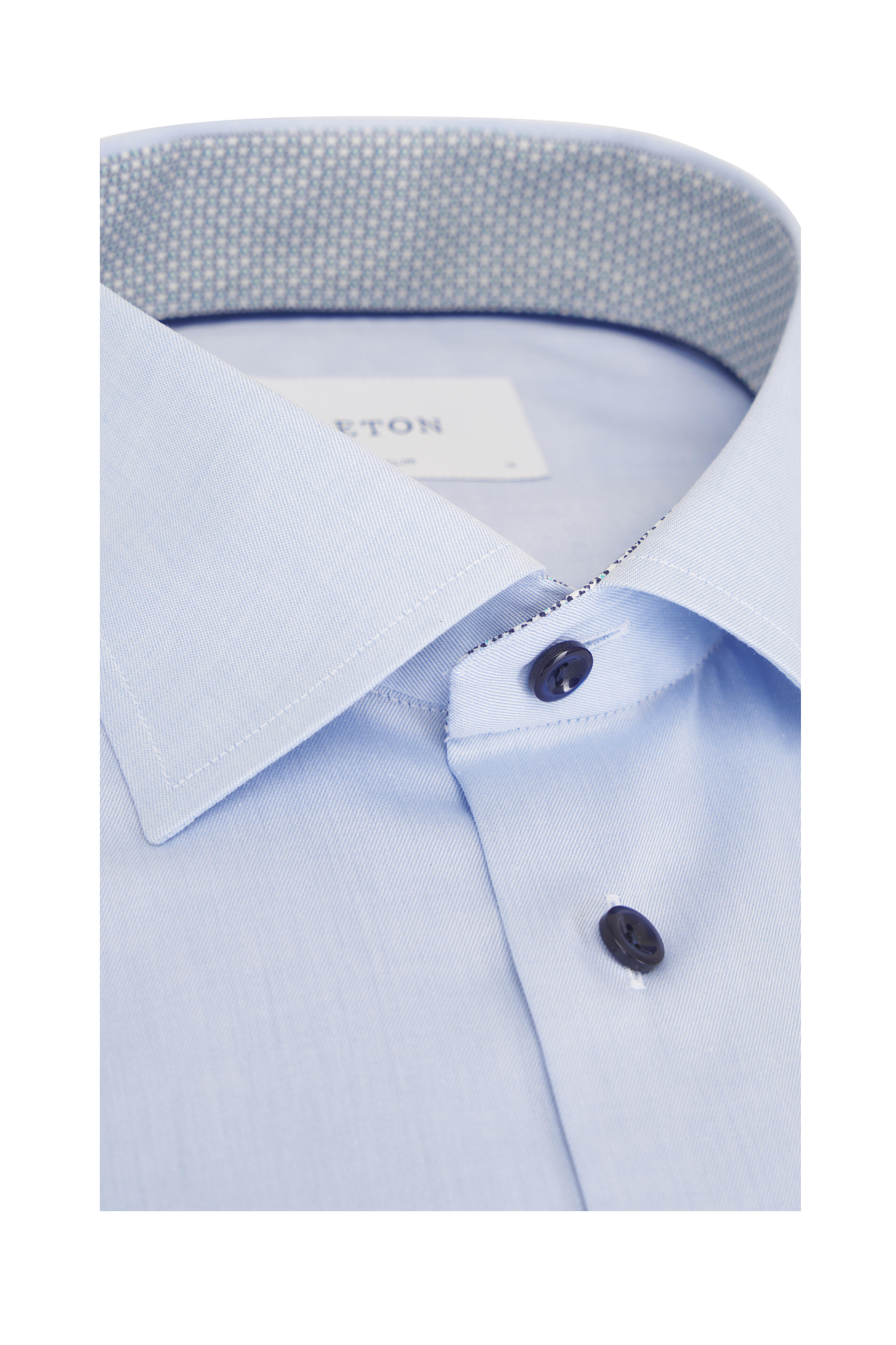Eton - Light Blue Cotton Slim Fit Dress Shirt
