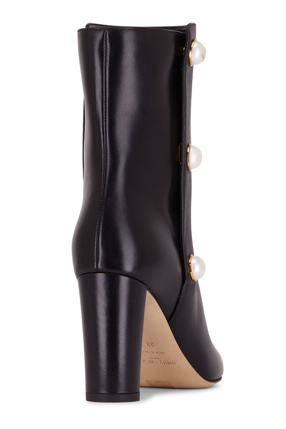 Jimmy Choo - Black Rina Pearl Leather Boot, 85mm 