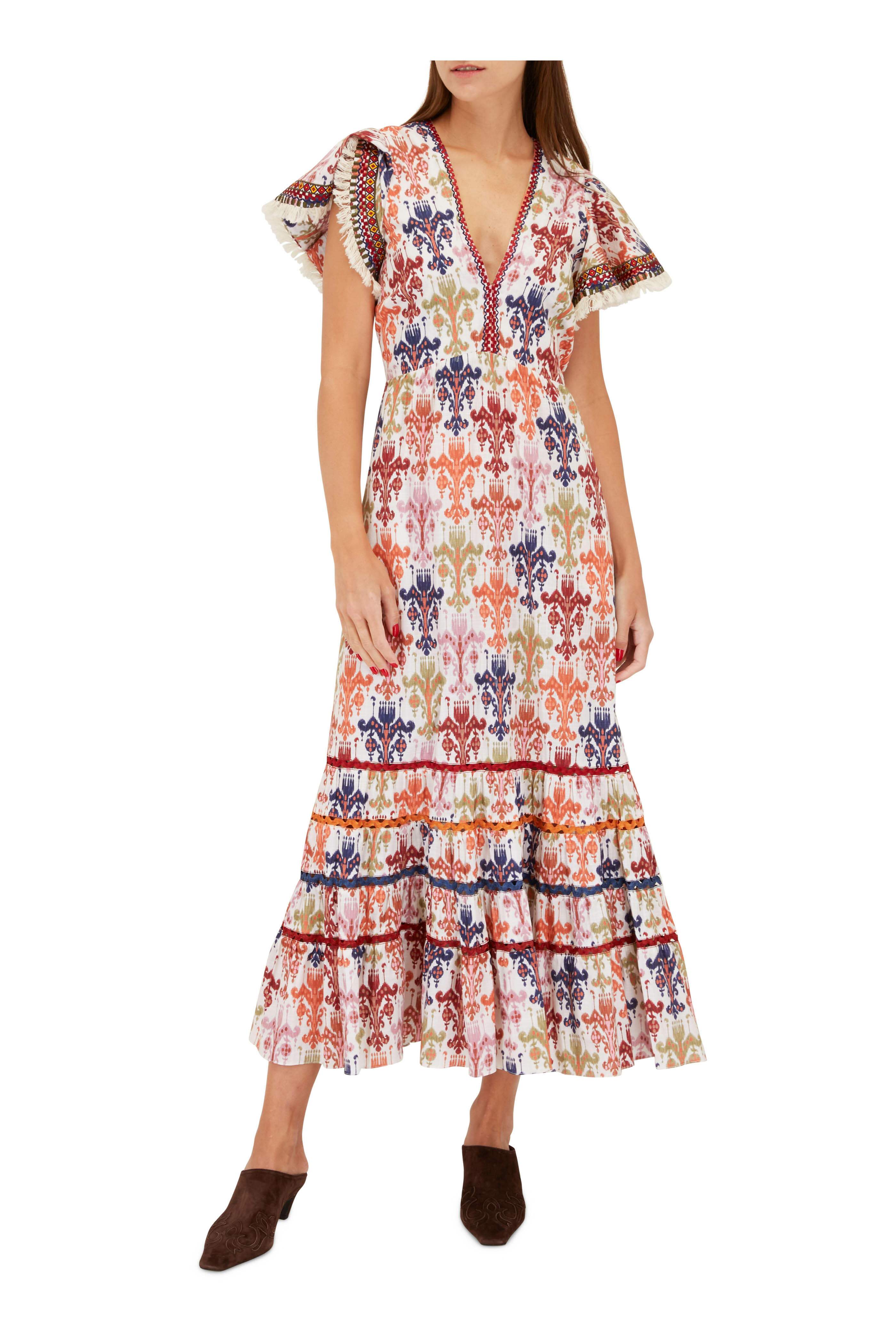 Sachin + Babi - Paloma Multicolor Ikat Tapestry Print Maxi Dress