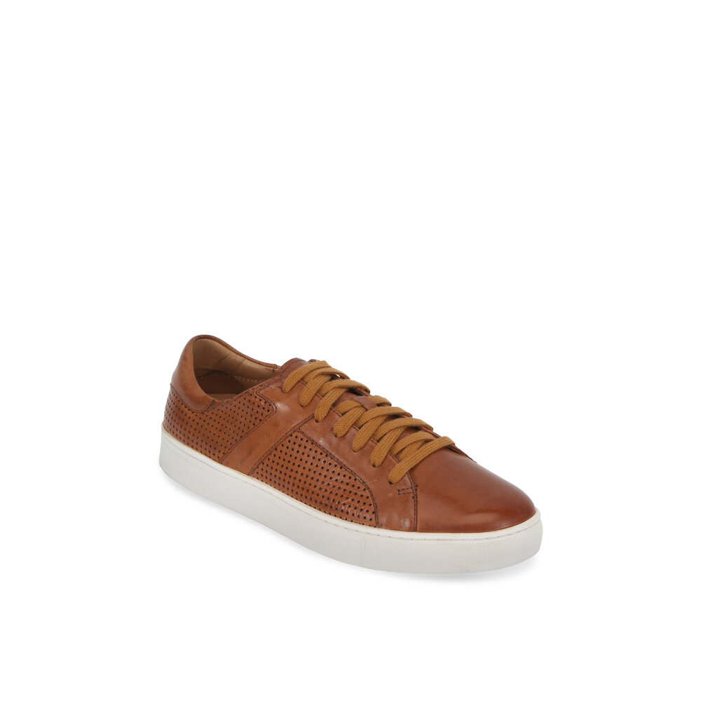 Trask Aaron Tan Perforated Leather Sneaker