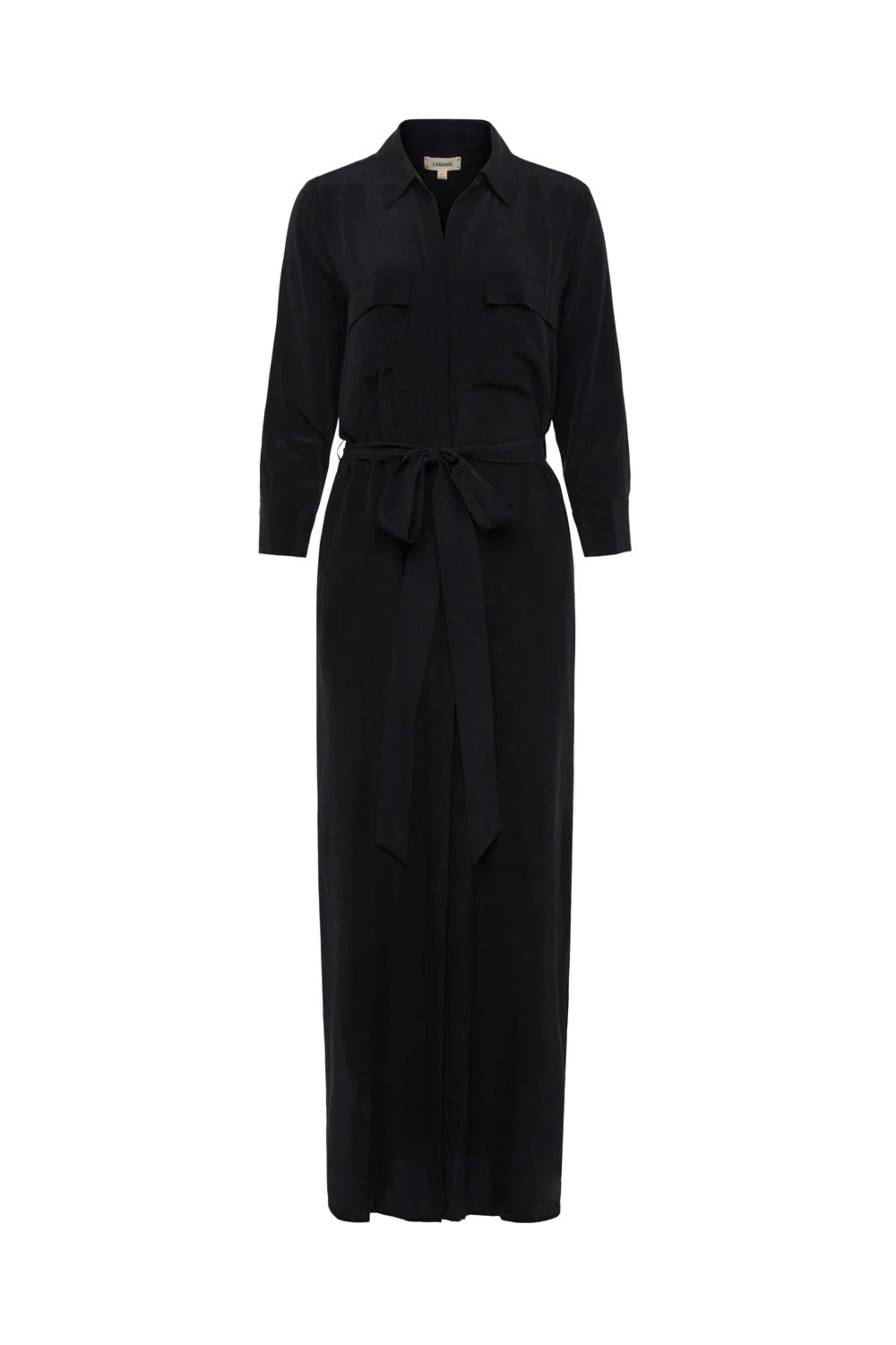 L'Agence - Black Long Cameron Shirt Dress
