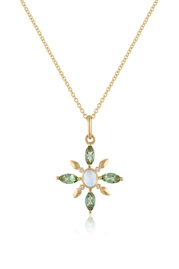 Loriann 14k Yellow Gold Tourmaline & Moonstone Necklace