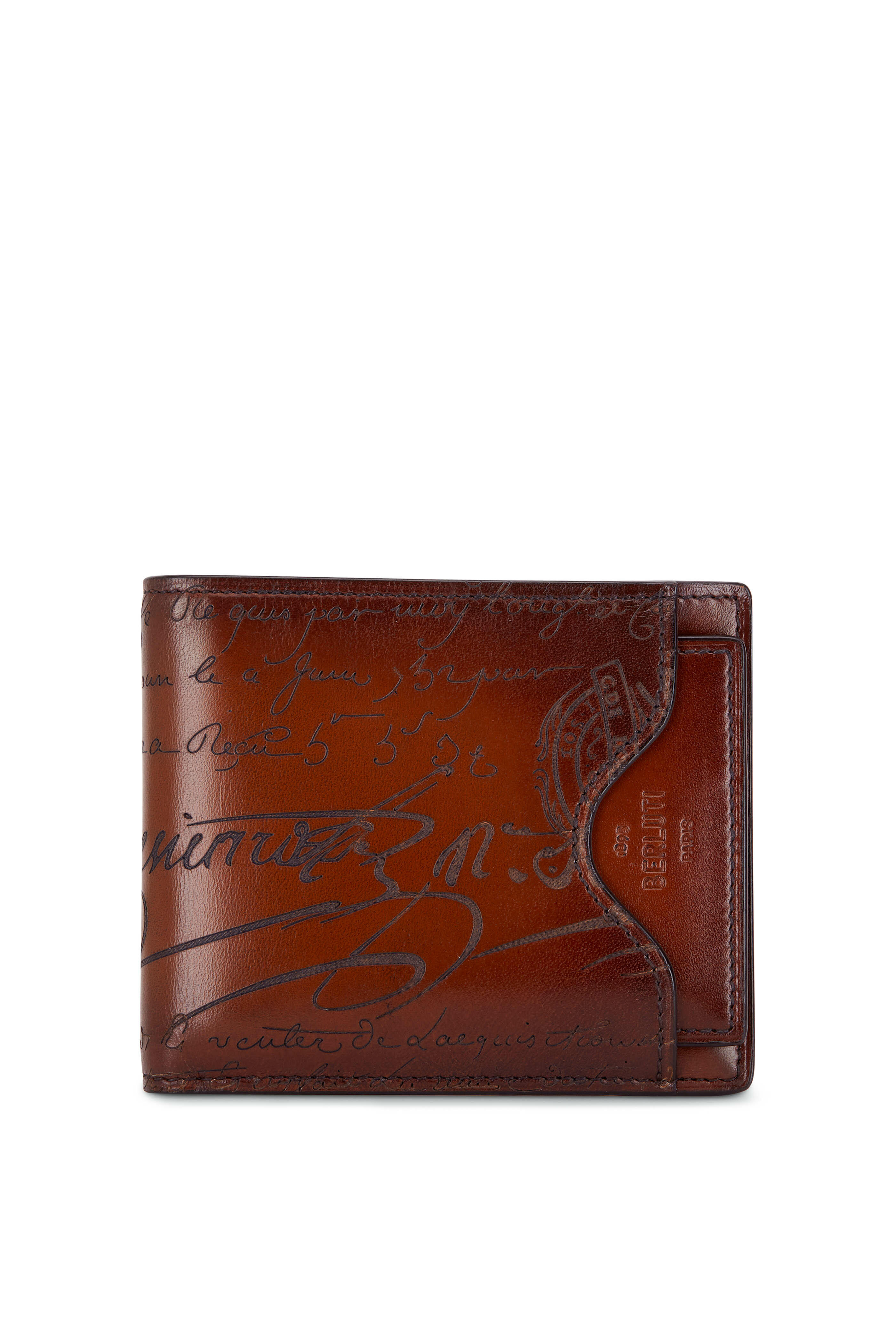 Berluti - Makore Scritto Cacao Leather Two in One Wallet