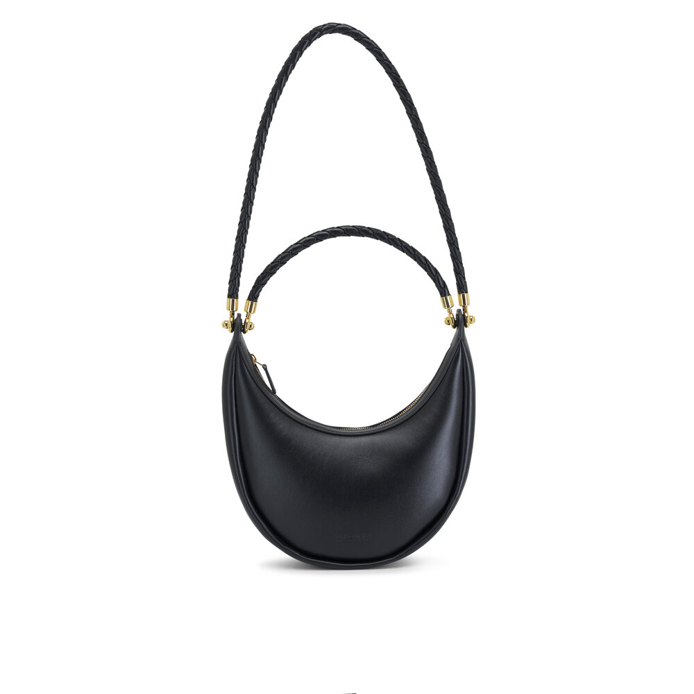 ■BOTTEGA VENETA■ Hula Hoop Shoulder Bag Black 794902V3IW11 Bottega Veneta - Hula Hoop Black Leather Shoulder Bag