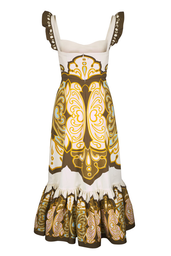 La DoubleJ Gingerbread Multicolor Cocoon Placee Midi Dress - view 3