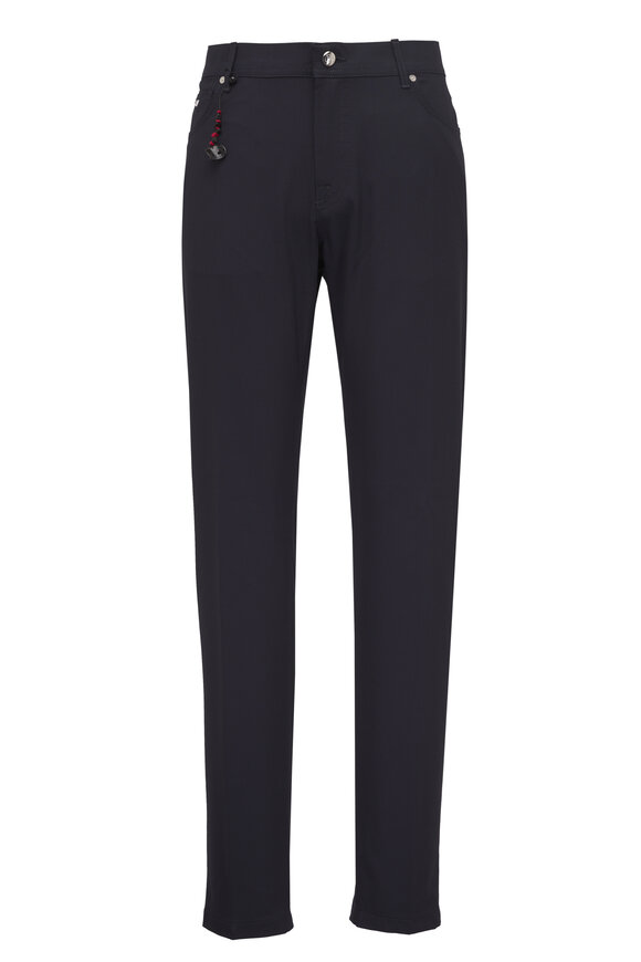 Marco Pescarolo Navy Stretch Wool Five Pocket Pant