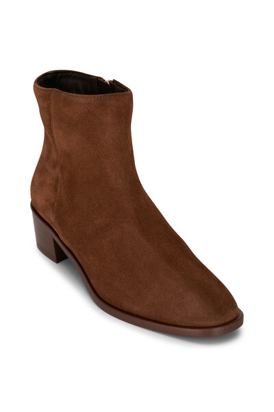 Aquatalia Stassi Taupe Stretch Suede Ankle Boot