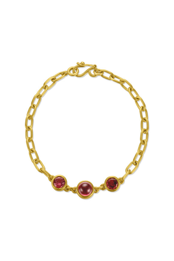 Leigh Maxwell 18k Yellow Gold Pink Tourmaline Gemstone Bracelet - view 1