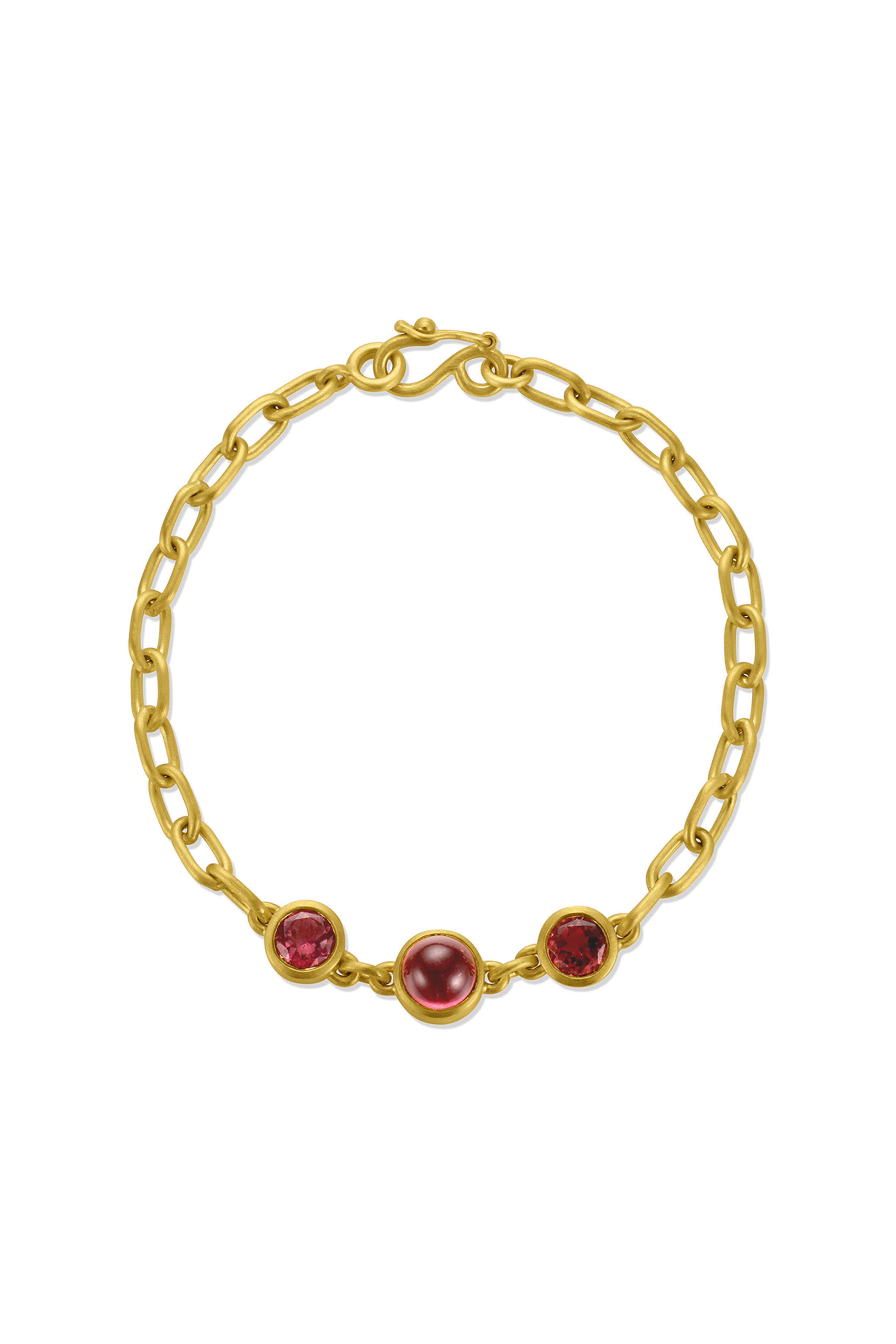Leigh Maxwell - 18k Yellow Gold Pink Tourmaline Gemstone Bracelet - view 1