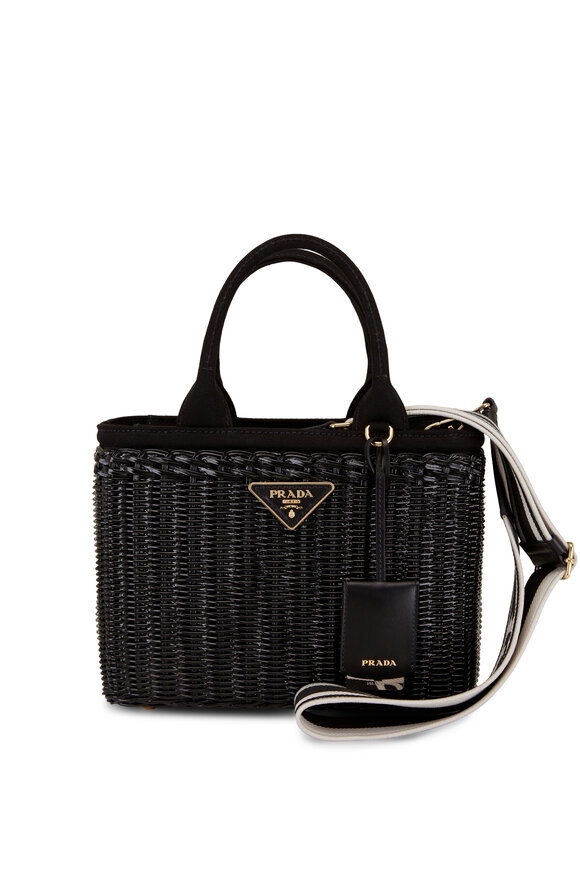 Prada - Black Coated Wicker Tote