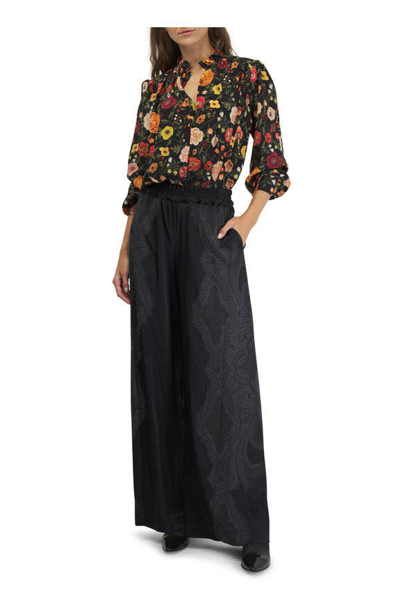 La Double J - Satin Laser Jacquard Palazzo Pant