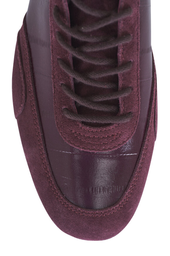 Jimmy Choo Sunny Burgundy Leather & Suede Running Sneaker - view 3