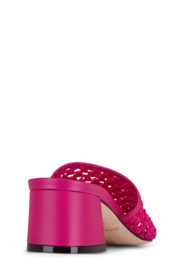 Jimmy Choo - Themis Fuchsia Woven Raffia Sandal, 45mm