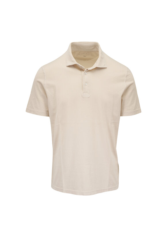 Fedeli Frosted Sand Jersey Cotton Polo