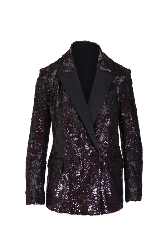 Veronica Beard Sevyn Dark Currant Sequin Jacket