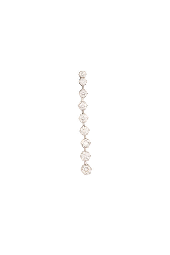 Kwiat 18k White Gold Diamond Starry Night Line Earrings - view 2