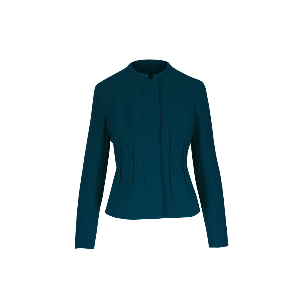 ジャケット・アウター CONSTANZIA YURASHKO / Jacket Akris - Abadin River Green Darted Waist Jacket | Mitchell Stores