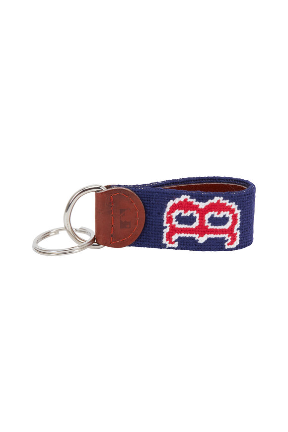 Smathers & Branson - Navy Blue Boston Red Sox Needlepoint Key Fob