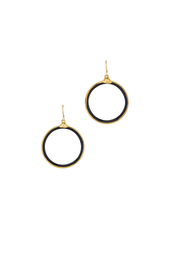 Cristina V. Open Circle Black Onyx Earrings