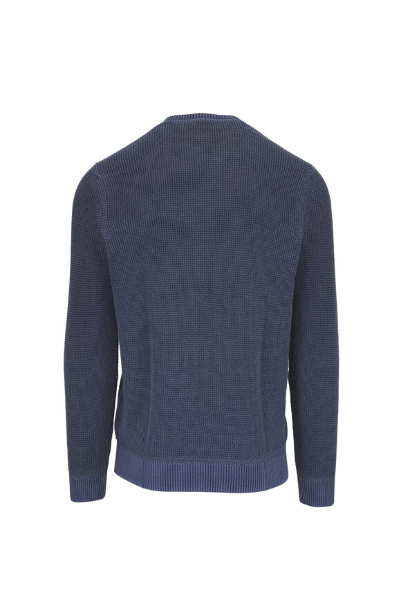 Faherty Brand Sunwashed Blue Nights Cotton Crewneck Sweater - view 6