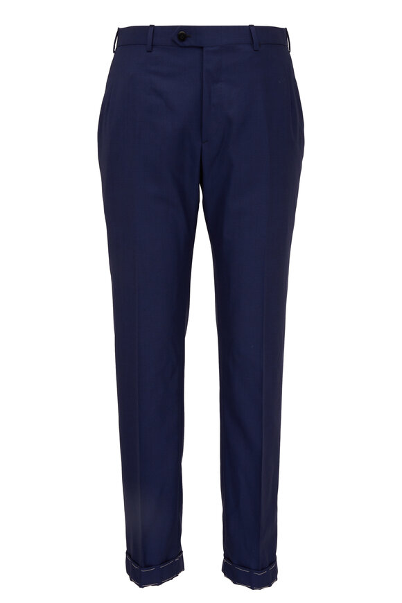 Brioni - Fancy Solid Blue Suit 