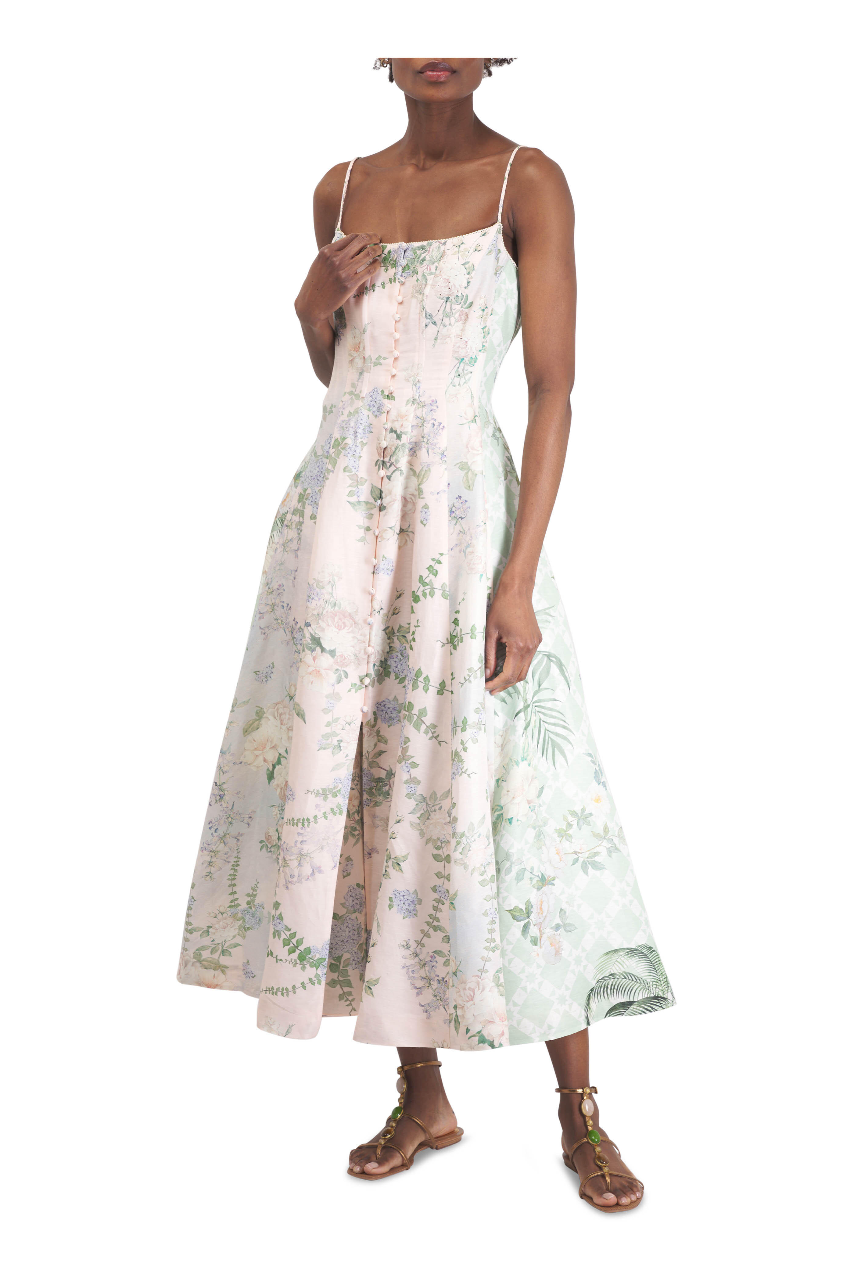Camilla - Light Pink Floral Corset Dress