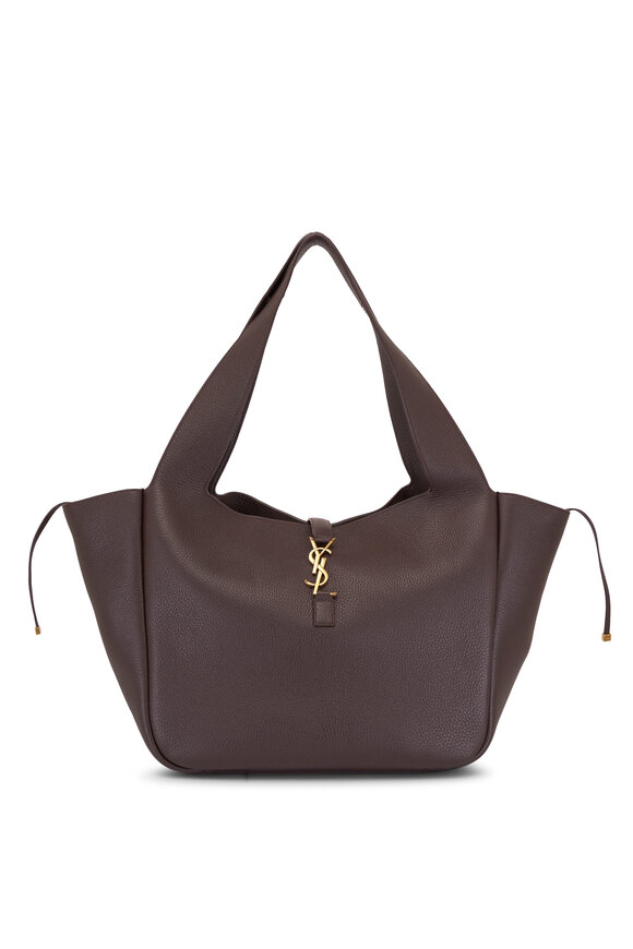 Saint Laurent - Large Le 5 À 7 Bea Marron Fonce Leather Tote