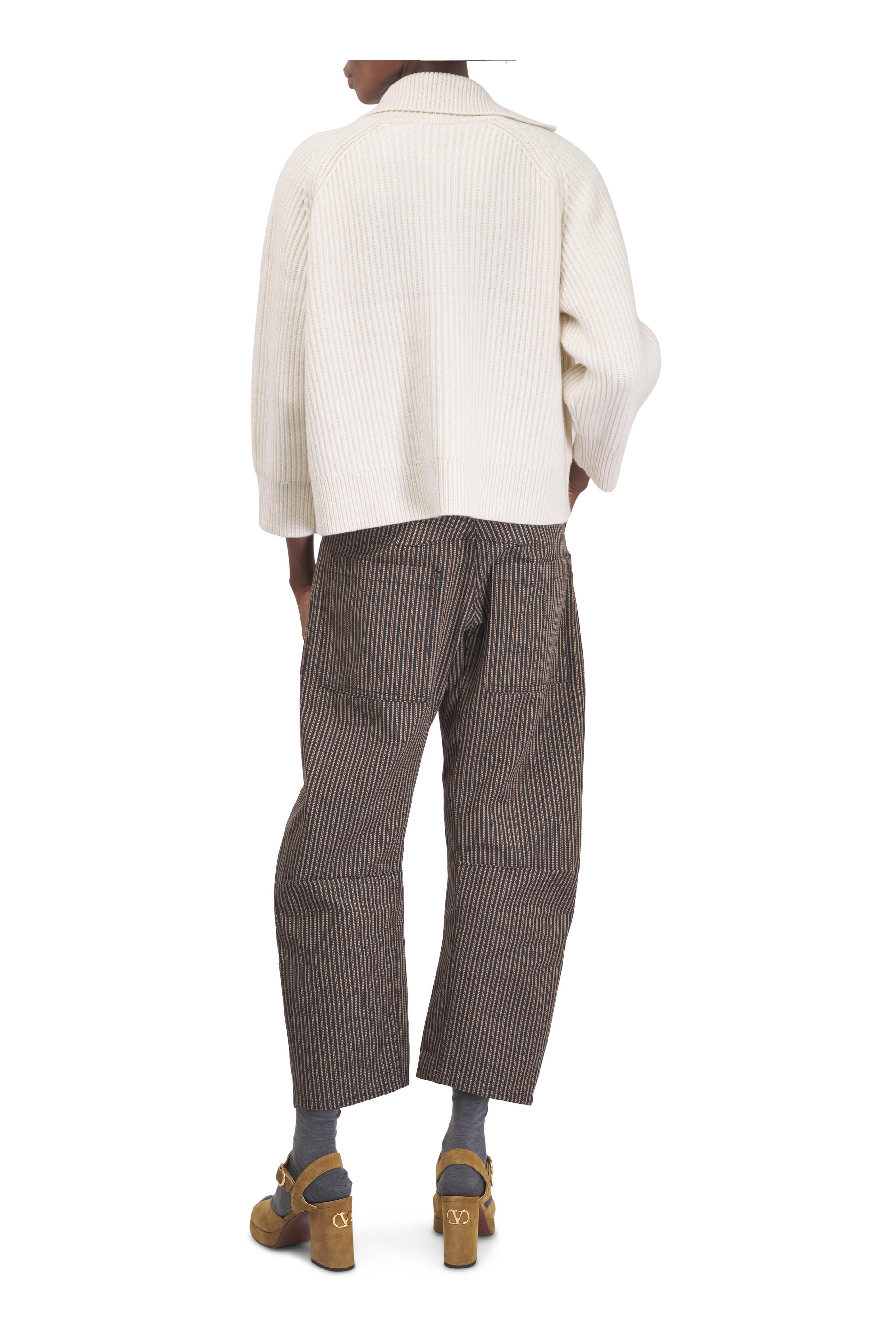 Nili Lotan - Deryl Ivory Chunky Rib Cardigan