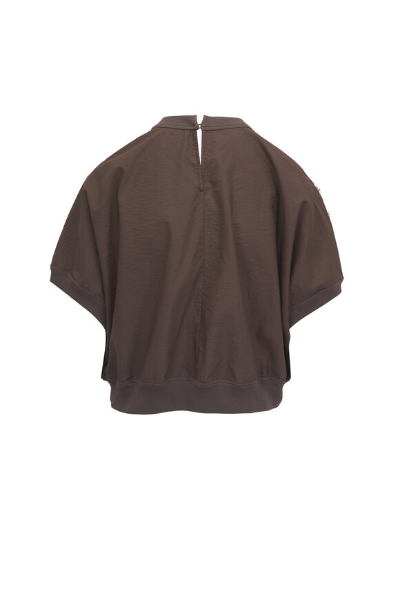 Brunello Cucinelli Brown Sequin Embroidered Knit Sweater - view 6