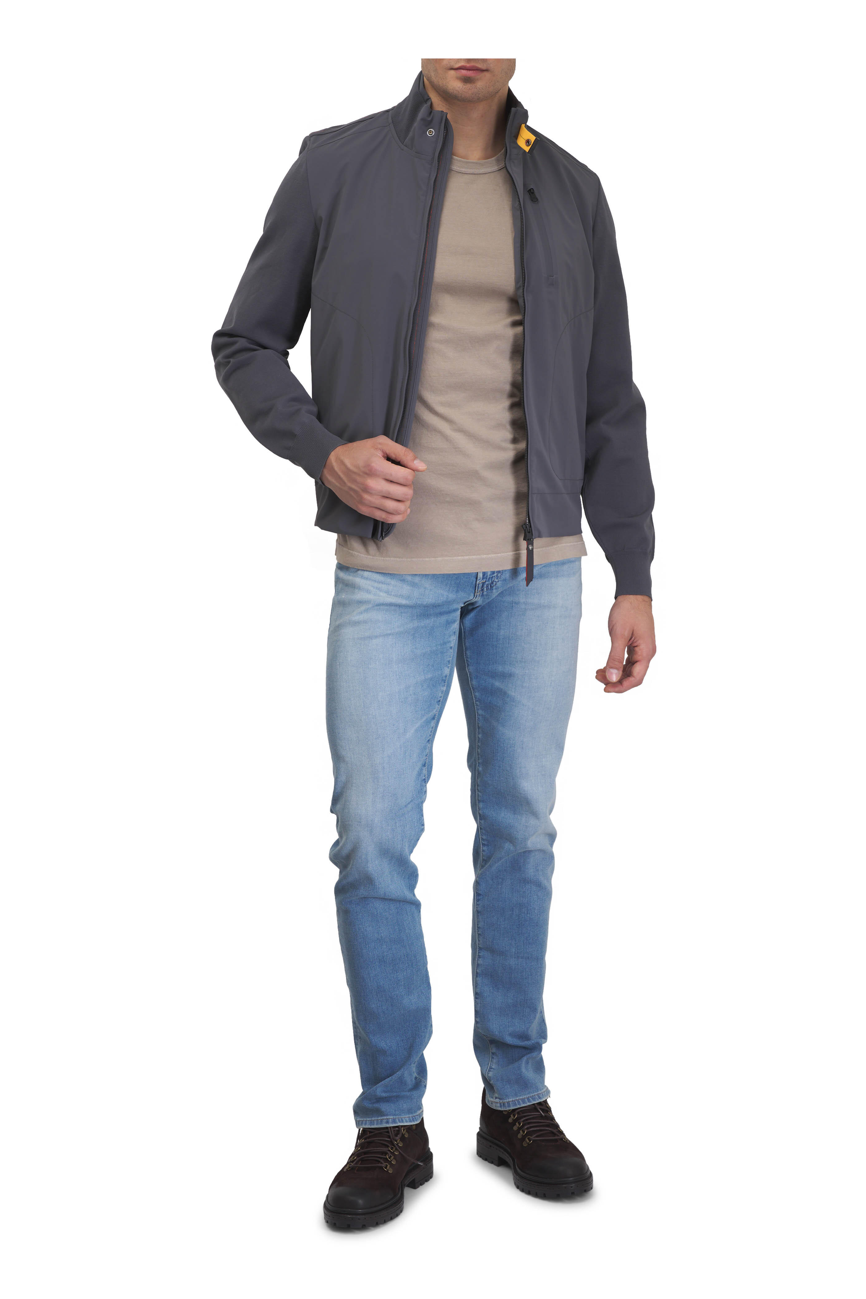 Parajumpers - Zorba Gray Knit Hybrid Full Zip Jacket