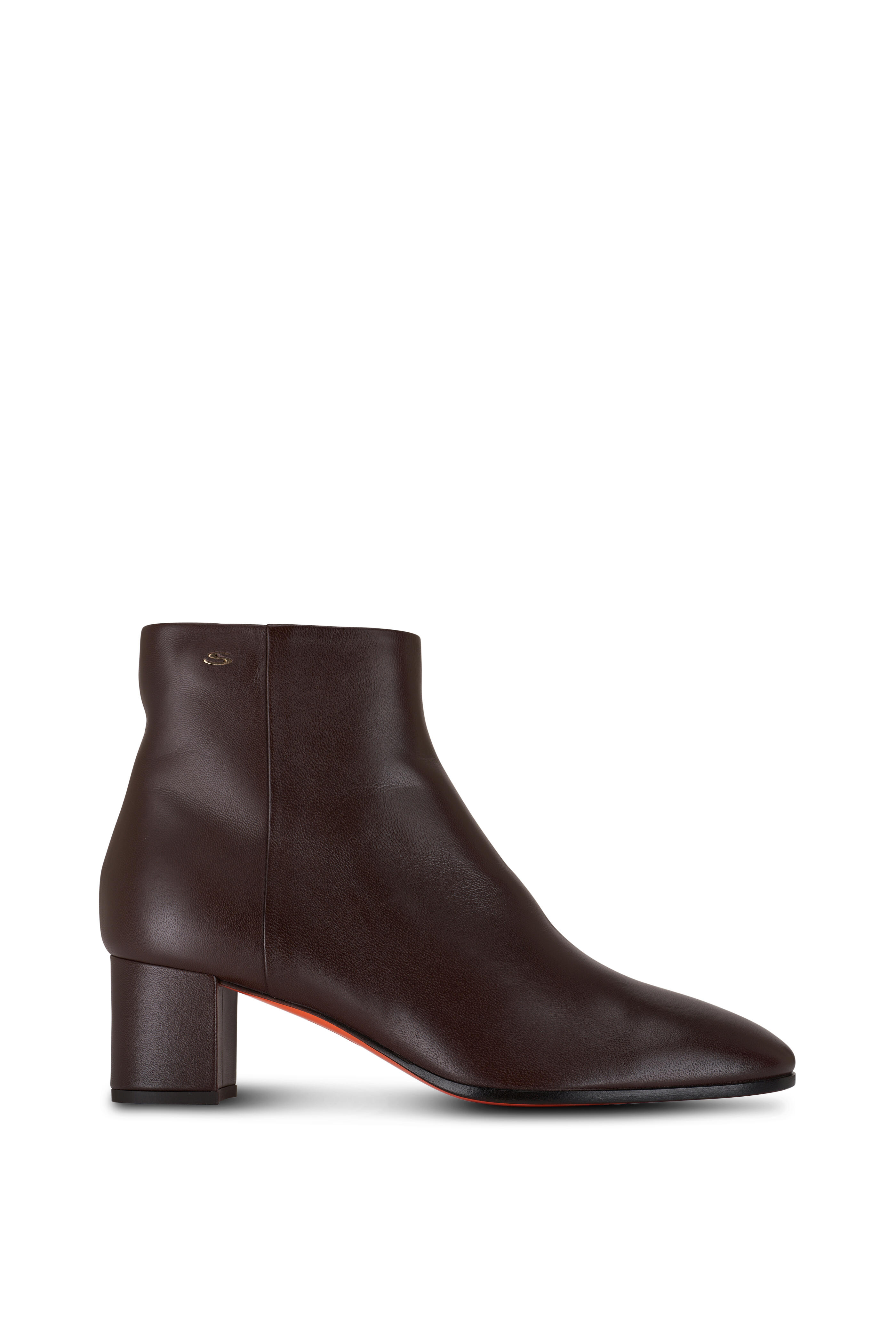 Santoni - Halfrida Dark Brown Leather Bootie, 50mm