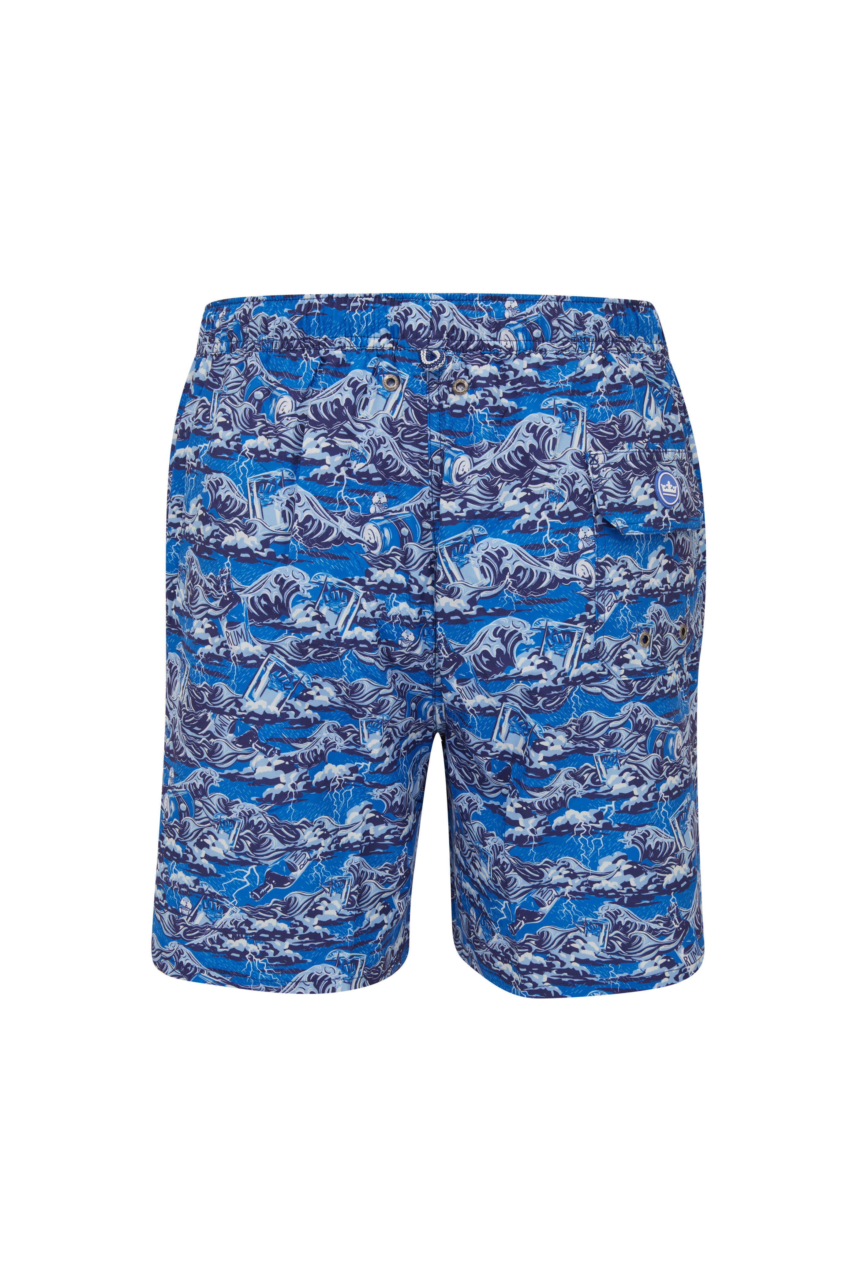 Peter Millar - Dark & Stormy Blue Marlin Print Swim Trunks