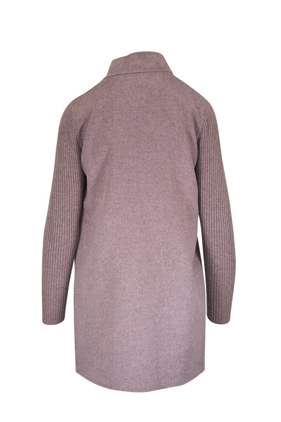 Kinross - Rib Sleeve Seal Wool & Cashmere Coat