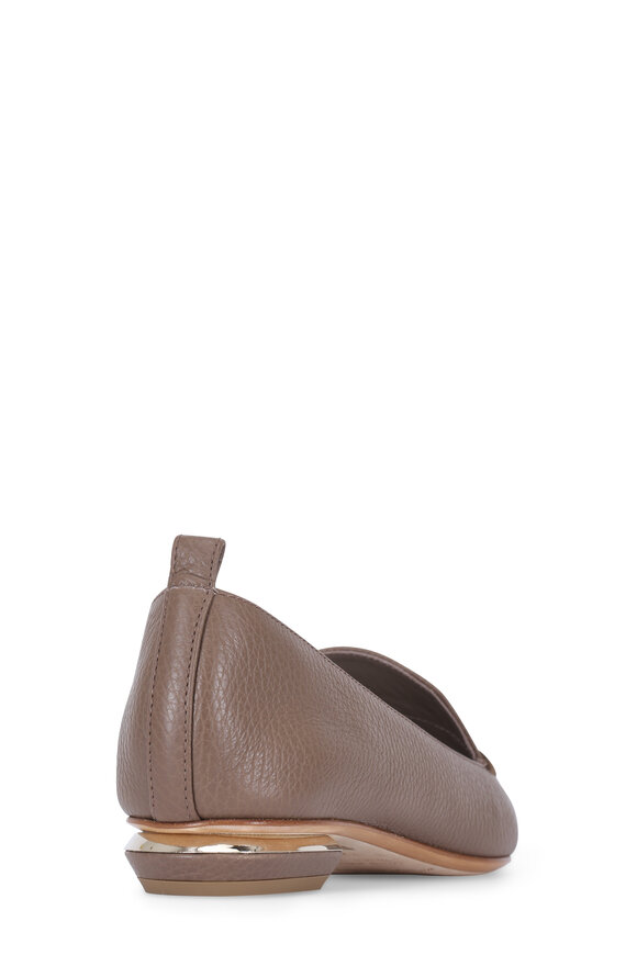 Nicholas Kirkwood - Beya Taupe Grained Leather Pointed Flat