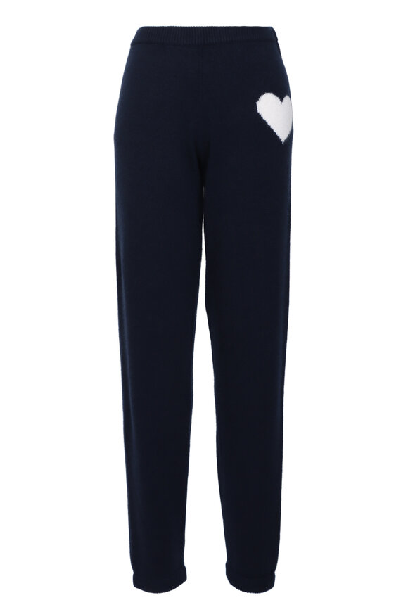 SPRWMN Navy Blue Cashmere Heart Sweatpant