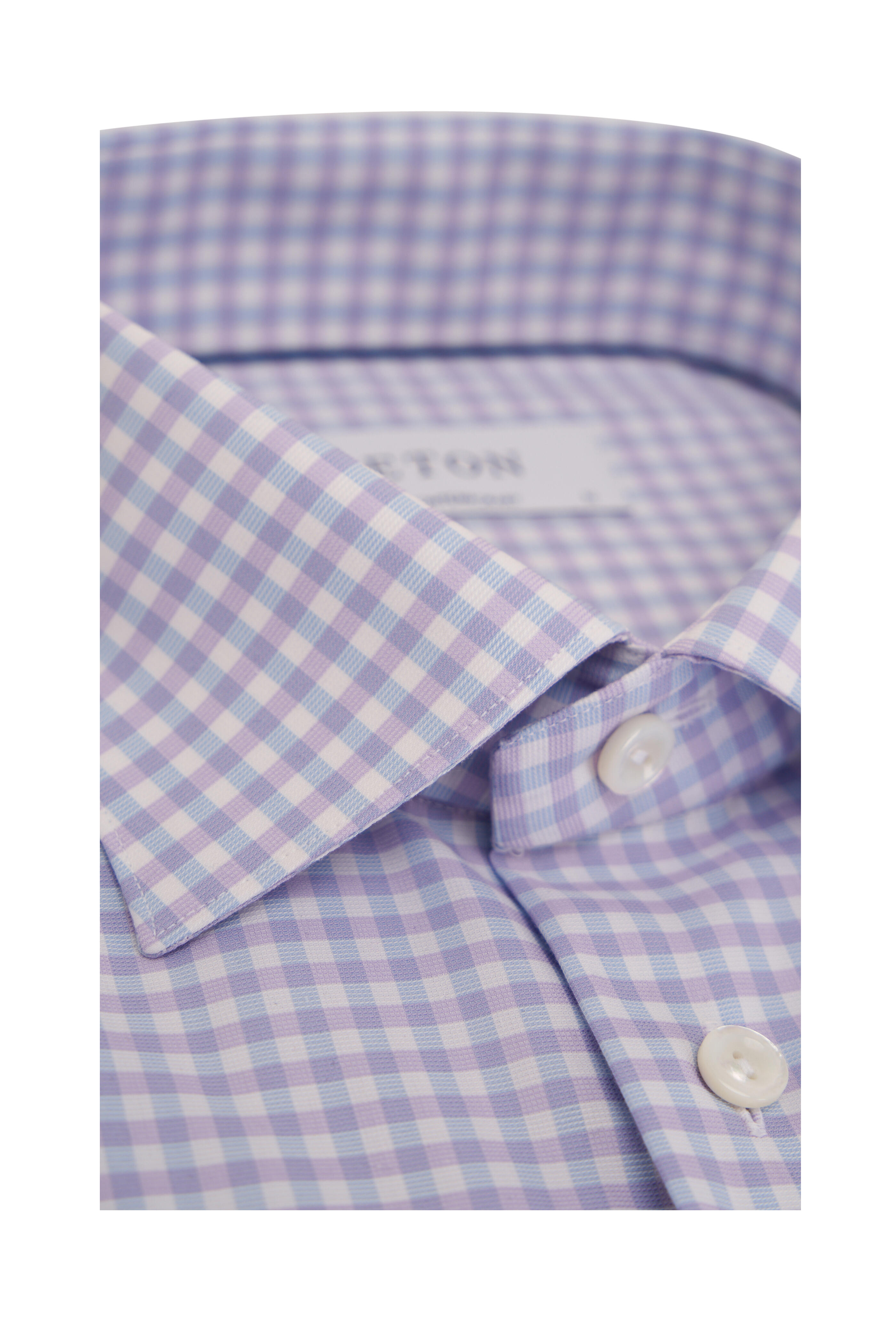 Eton - Light Purple Check Cotton Dress Shirt