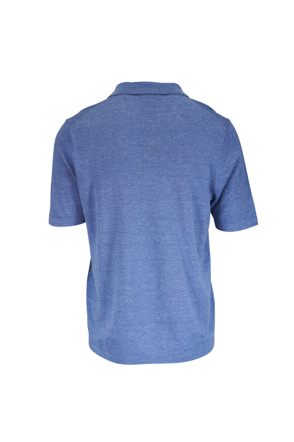 Patrick Assaraf Sky Linen & Cotton Jersey Polo - view 3