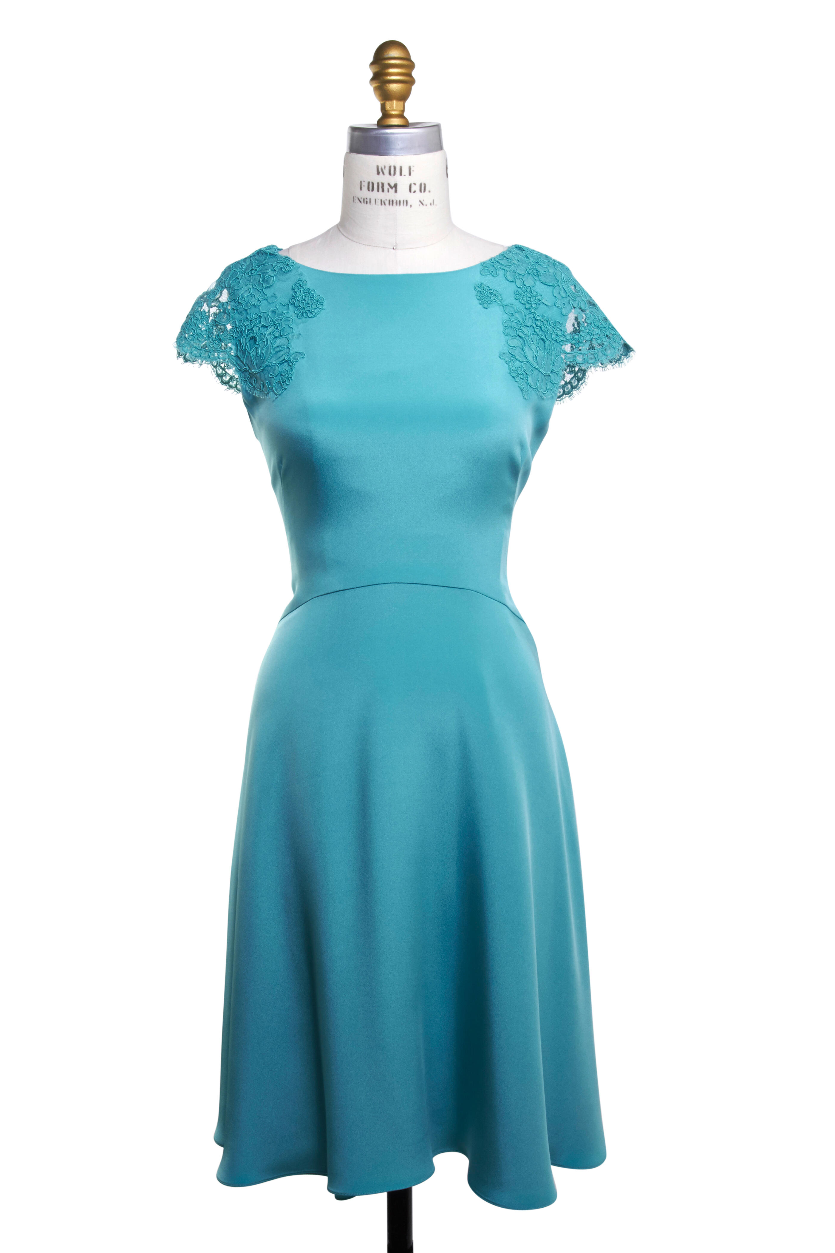 Reem Acra - Turquoise Silk Dress