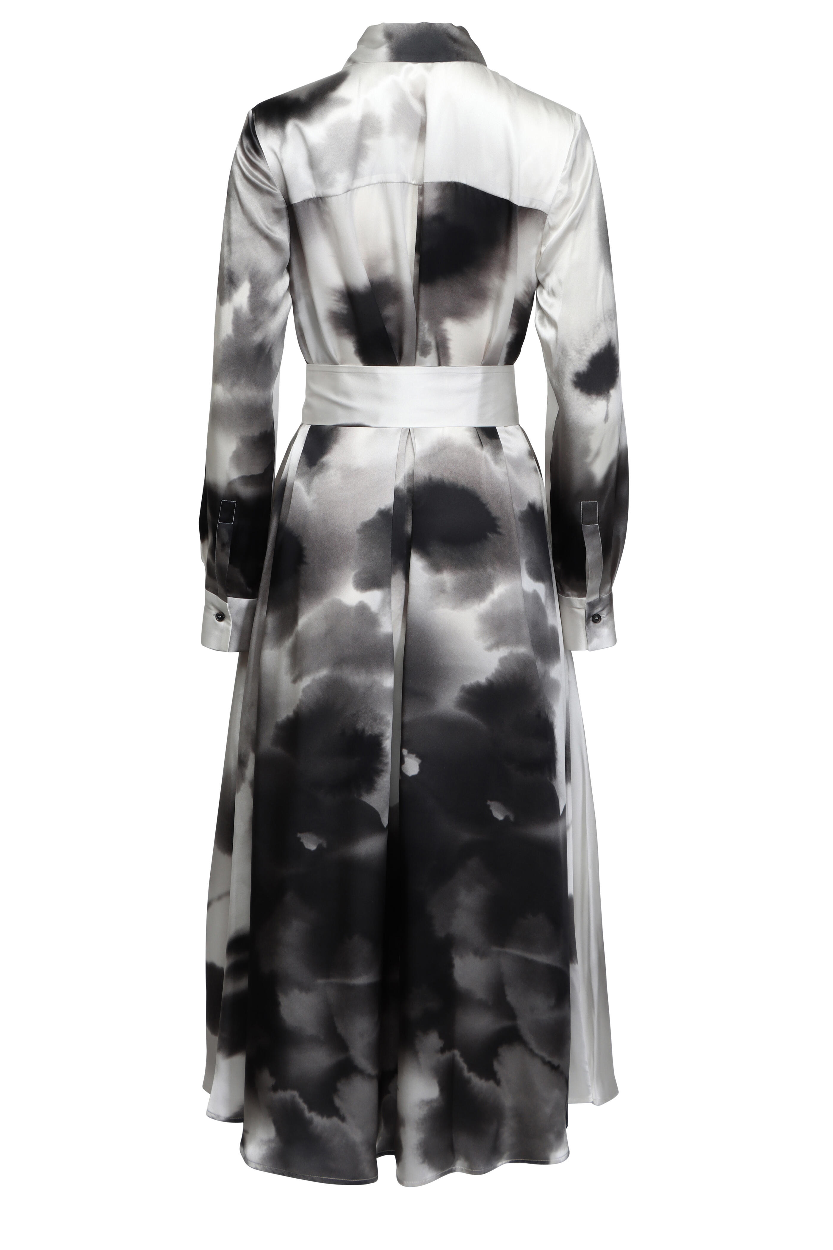 Kiton - Black & White Splotch Long Shirtdress