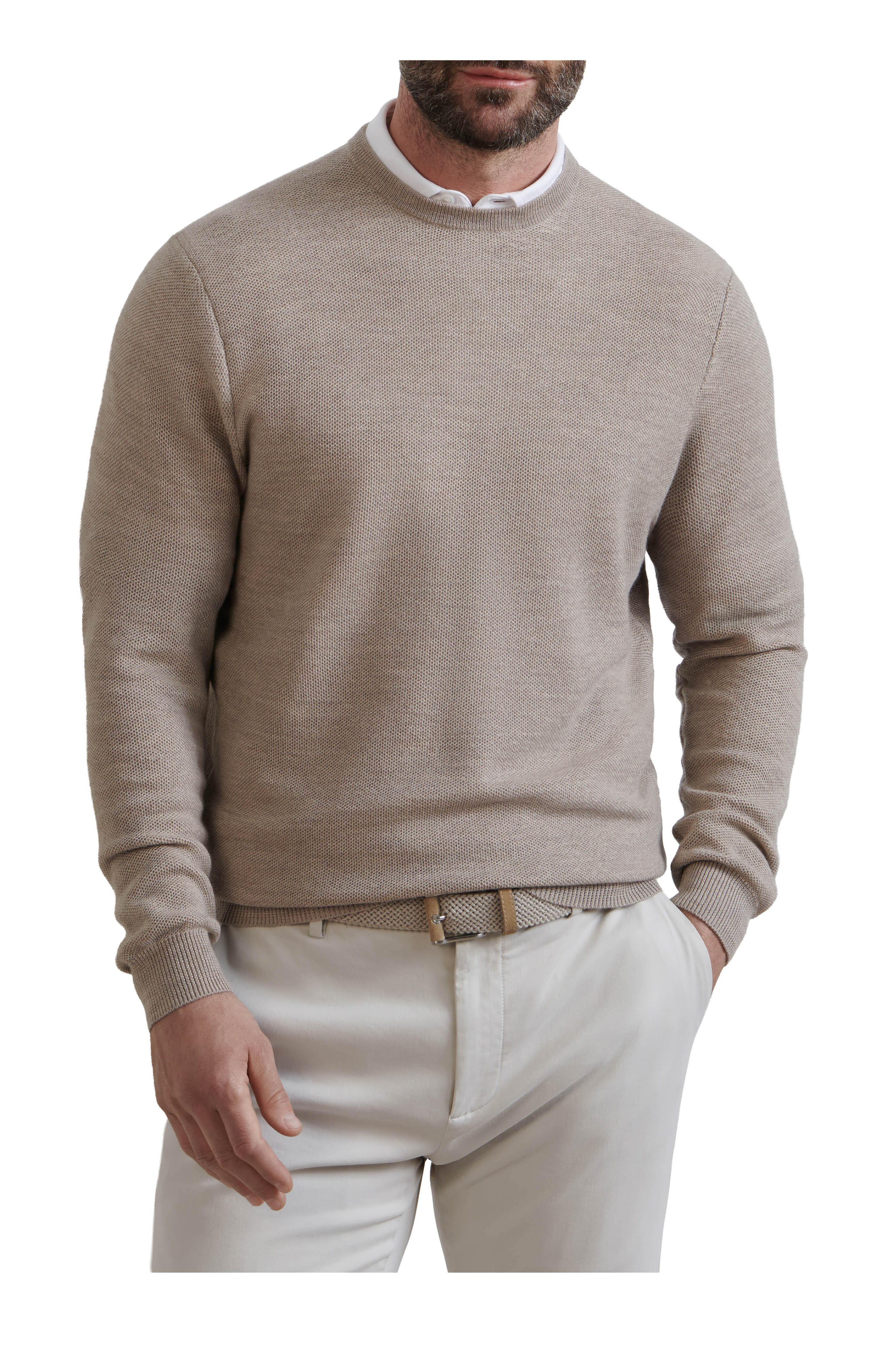 Peter Millar - Honeycomb Taupe Crewneck Sweater