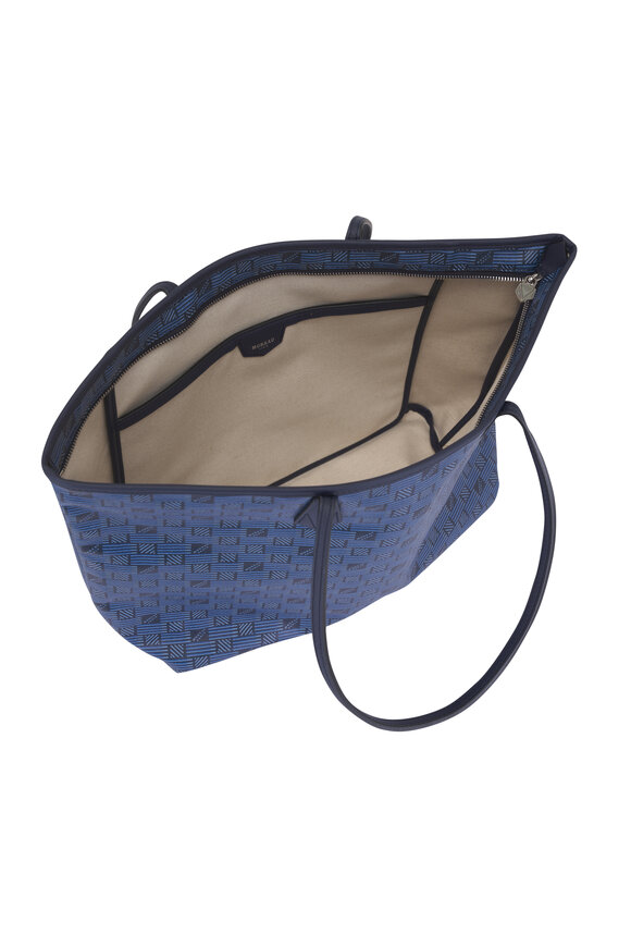 Moreau Paris Medium Saint Tropez Navy Blue Monogram Tote - view 6