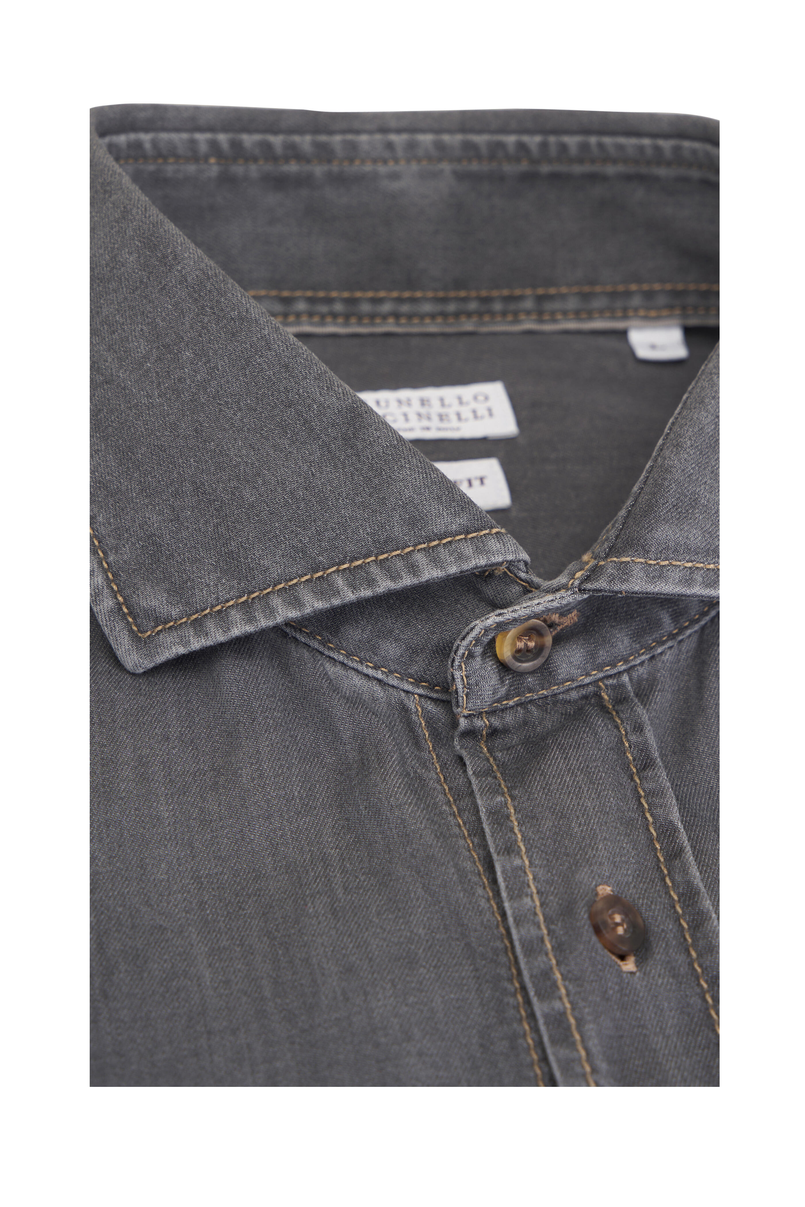 Brunello Cucinelli - Charcoal Grey Denim Sport Shirt