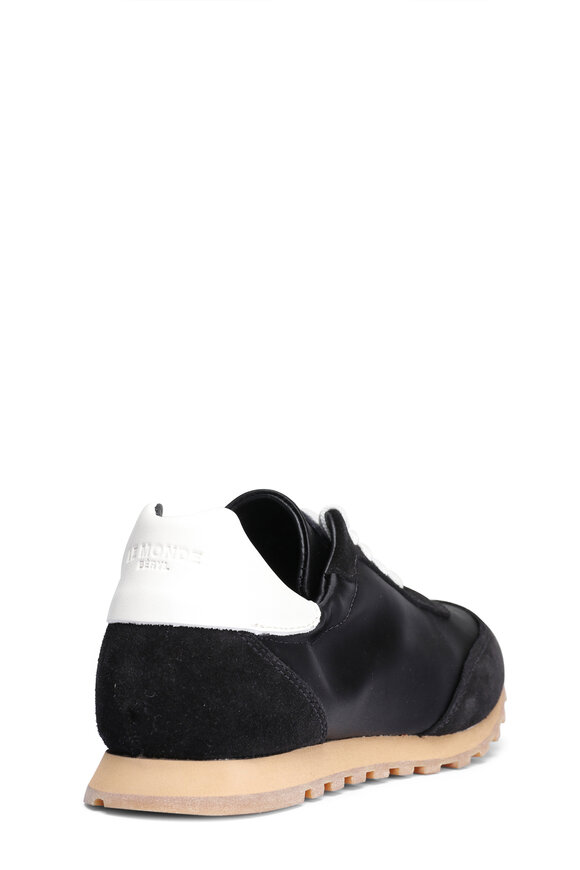 Le Monde Béryl Slim Black Satin Running Sneaker - view 4