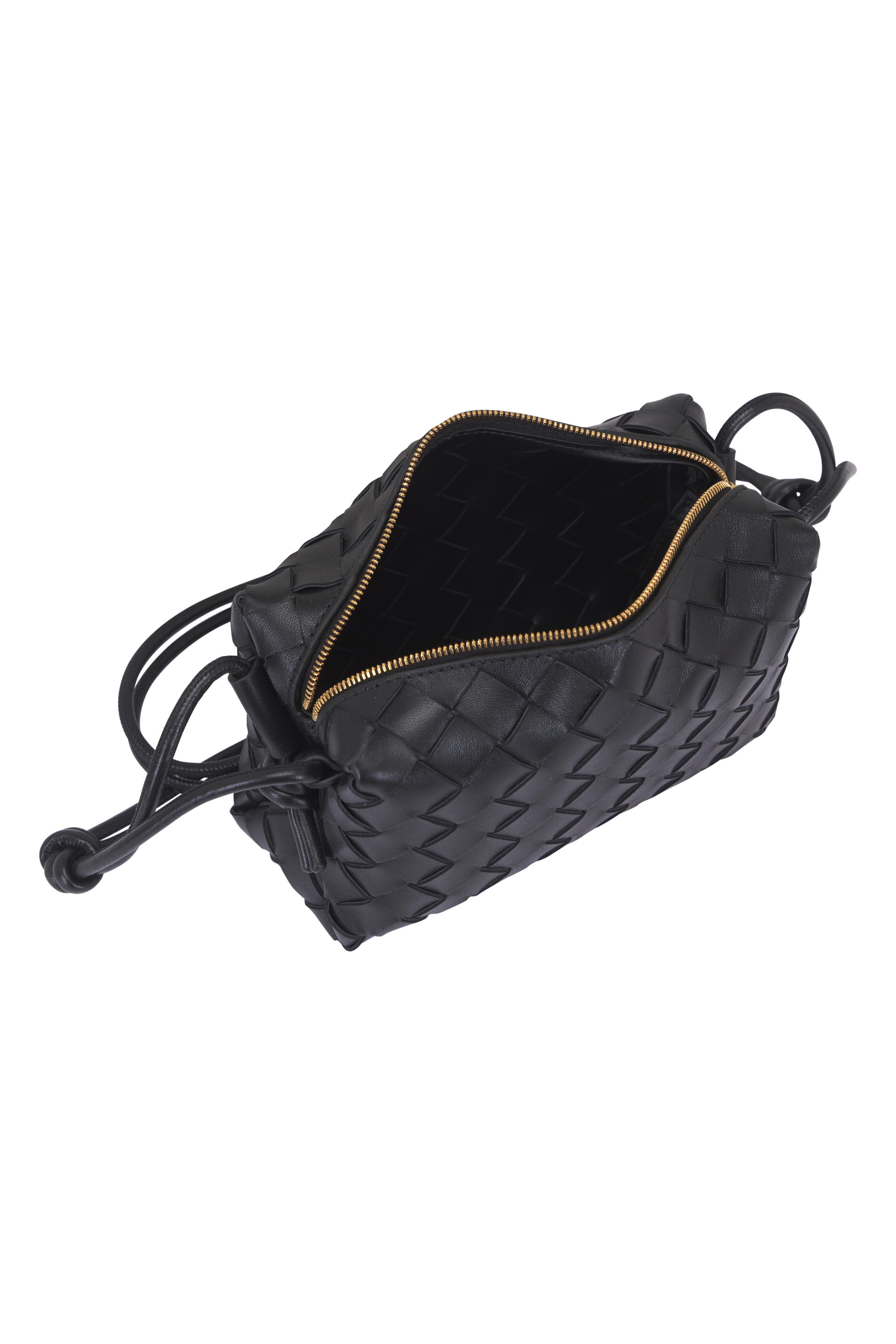 ★BOTTEGA VENETA★ Mini Intrecciato Loop Shoulder Bag Black Black Loop mini intrecciato leather shoulder bag | BOTTEGA