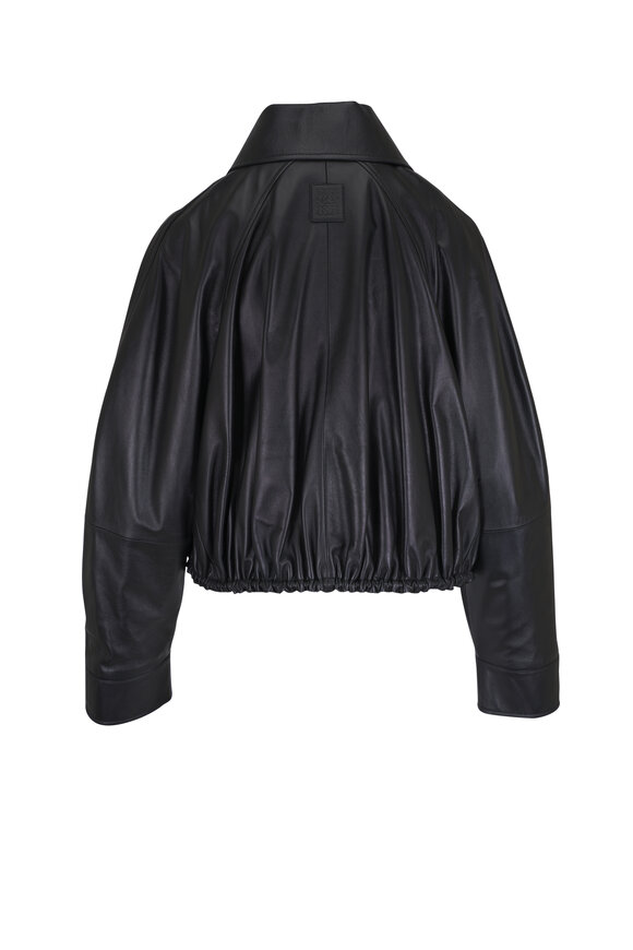 Loewe - Black Balloon Leather Drawstring Jacket